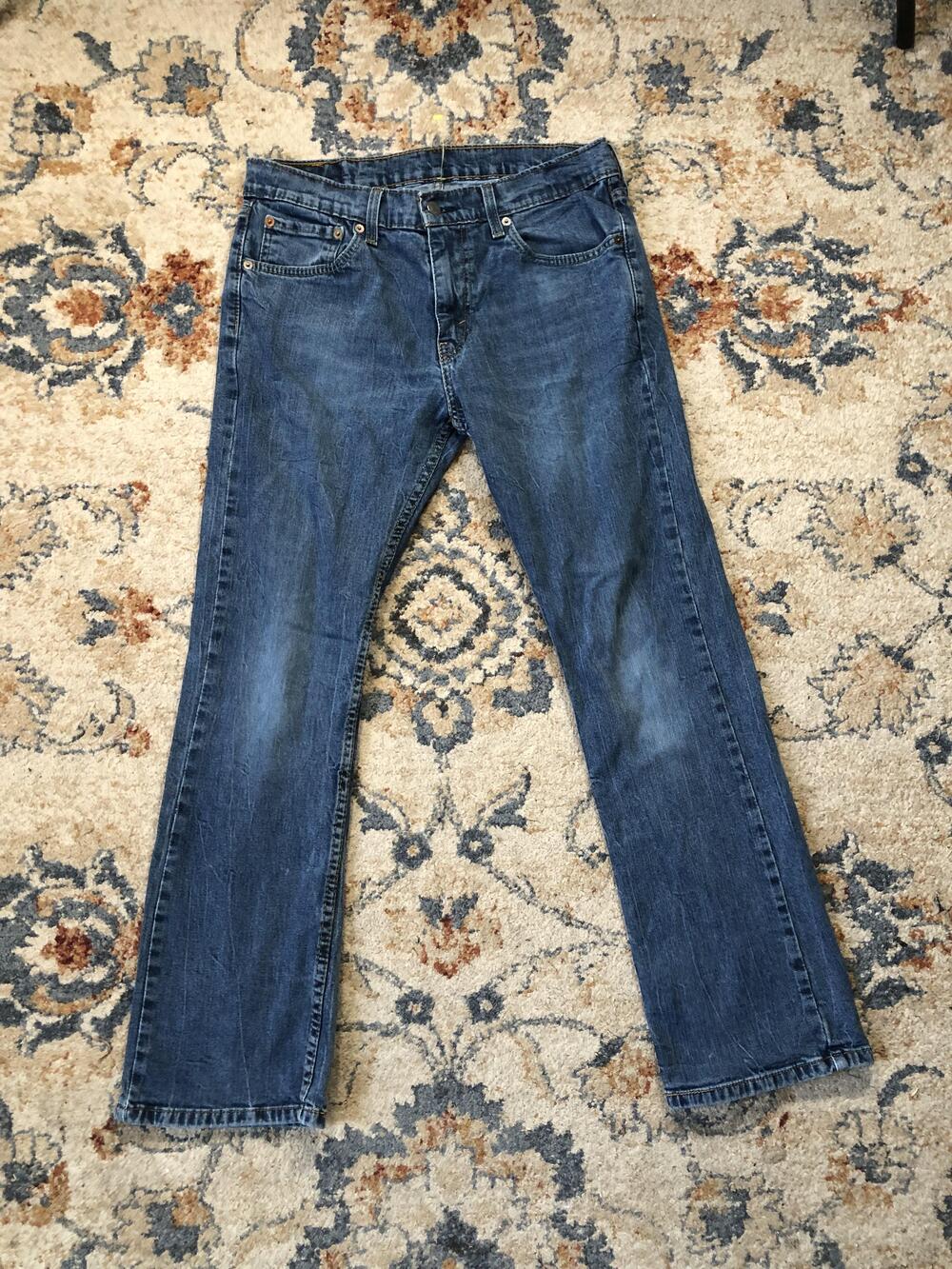 Levis 527 Mens Jeans 33x30 Blue Medium Wash Slim Bootcut Denim 5 Pocket Red Tab